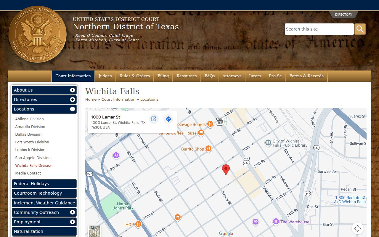 Young County bench warrant questions may need federal venue routing to Wichita Falls